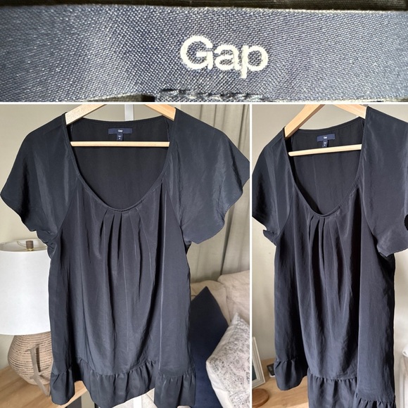 Gap Womens Black Short Sleeve Blouse Size M - Picture 1 of 7